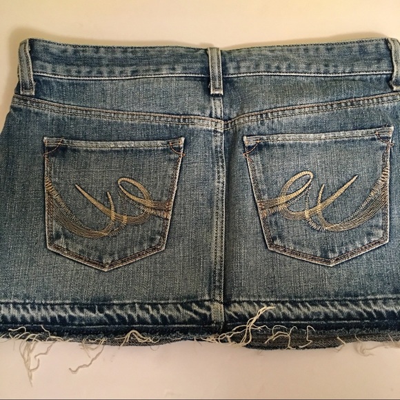 Express frayed denim mini-skirt - size 6 - Picture 2 of 4